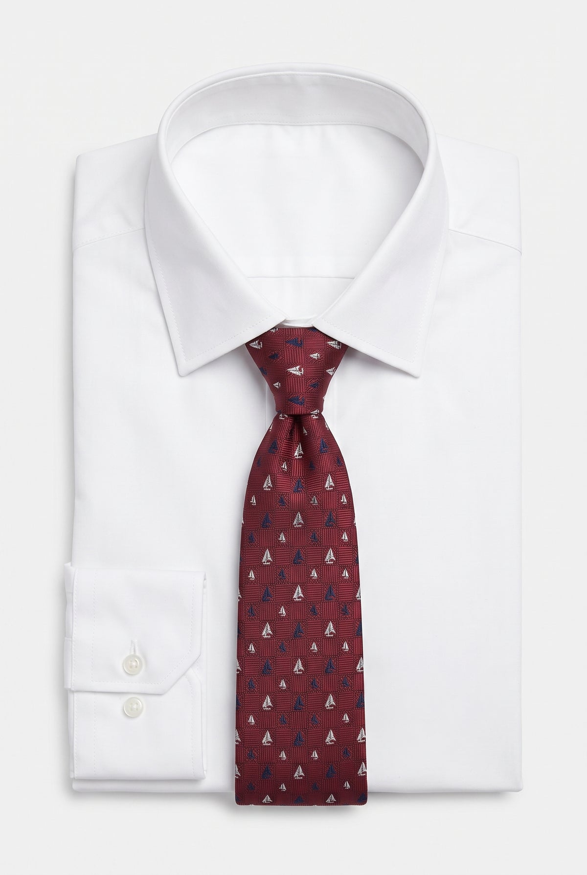 Corbata de seda Monaco Red con estampado de barcos – Mr. Tie