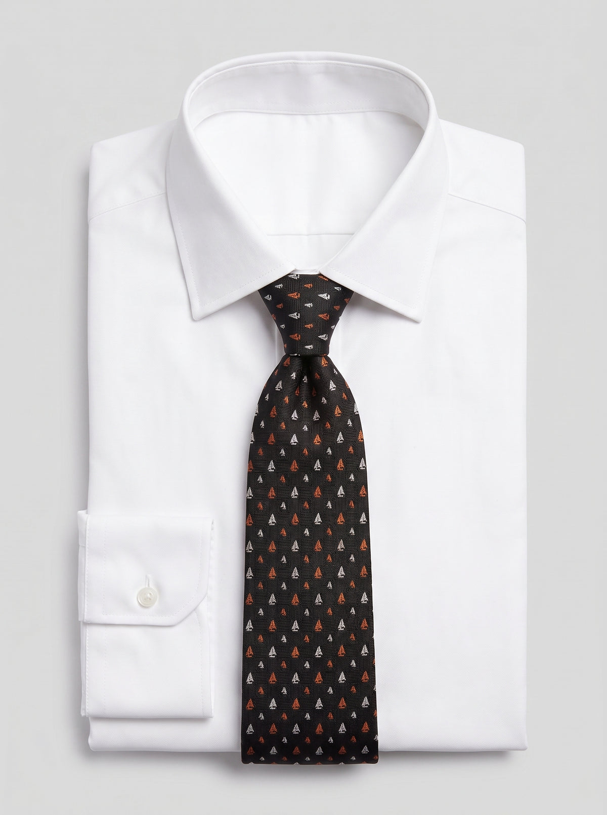 Corbata de seda Monaco Black con estampado de barcos – Mr. Tie