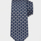 Corbata de seda azul con elefantes estampados, colección Manada de Mr Tie