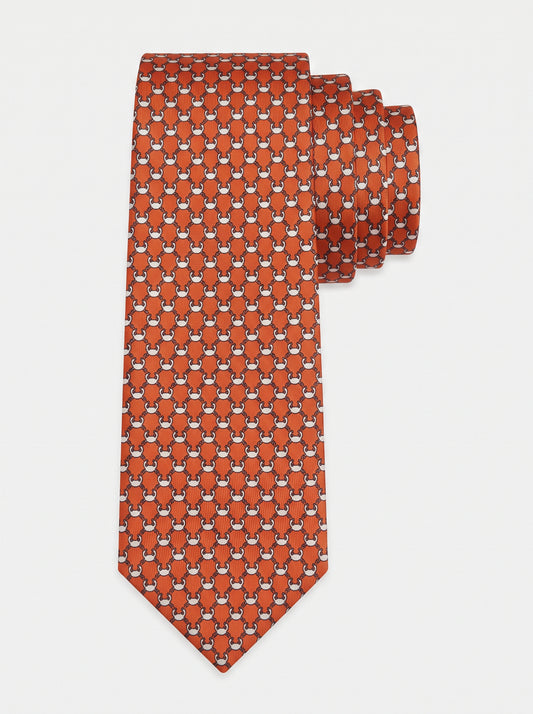 Corbata de seda naranja con cangrejos estampados, colección Manada de Mr Tie